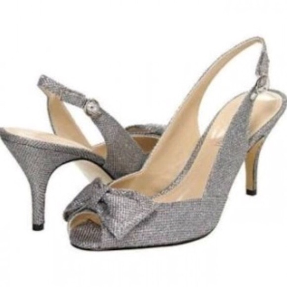 Enzo Angiolini Roxas Peep Toe Heels Bow Si…